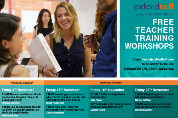 Free teacher training workshops in Barcelona this November • Oxford TEFL
