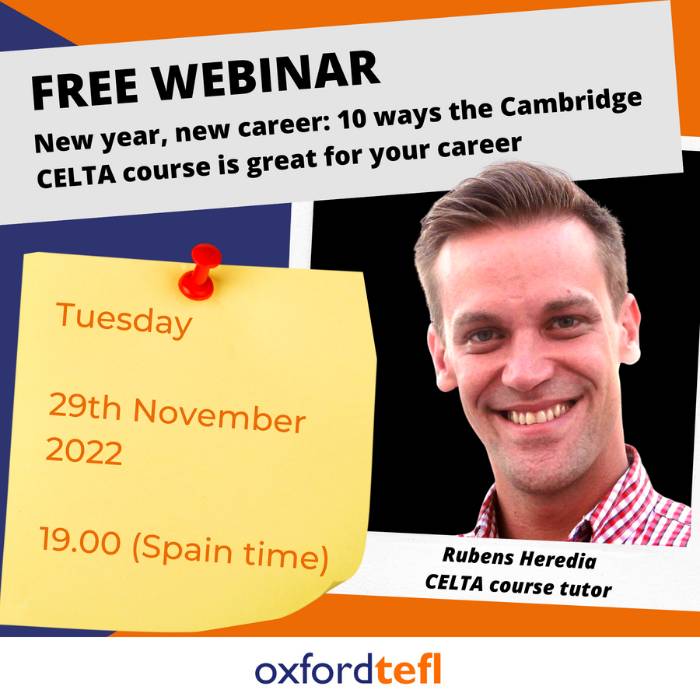 Free CELTA Webinar • Oxford TEFL