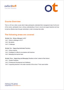 Certificate in Managing and Supporting Teachers