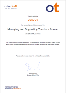 Certificate in Managing and Supporting Teachers
